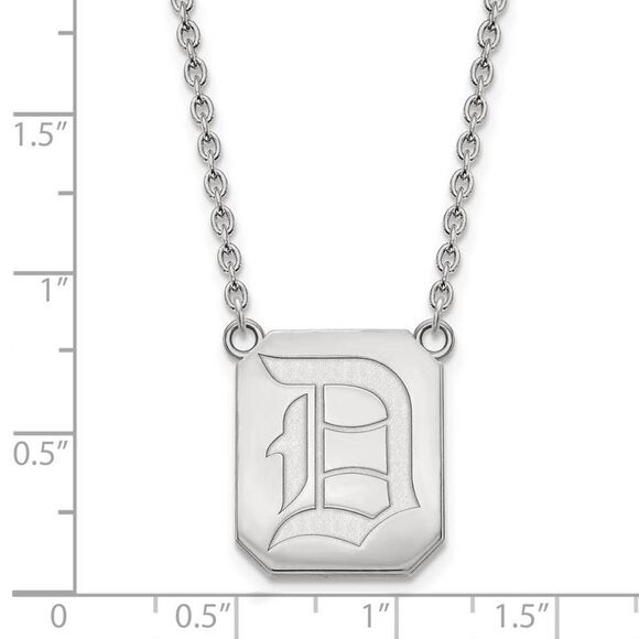 14k White Gold Duquesne U Large Pendant Necklace - Picture 3 of 5